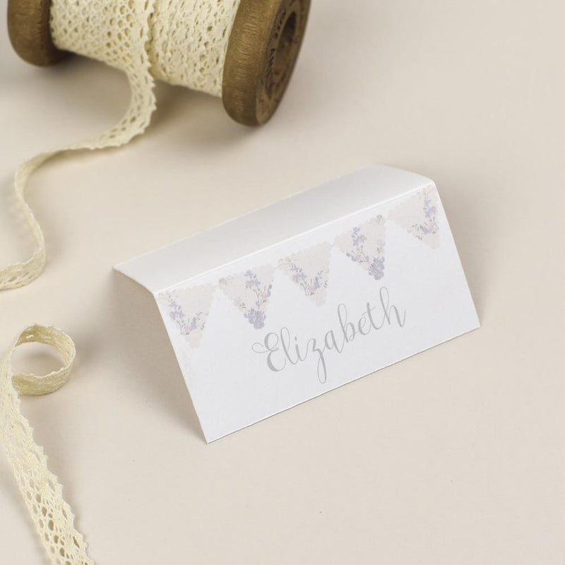 Place Card - Violet - Vintage Bunting 