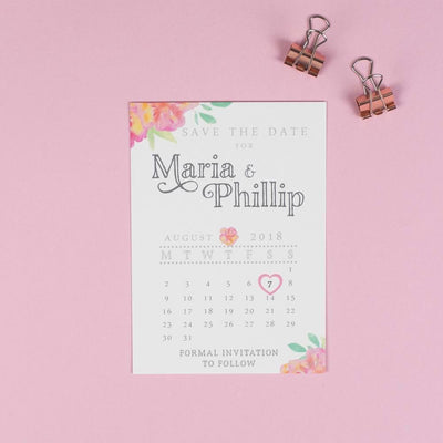 Save the Date - Christine Watercolour Florals