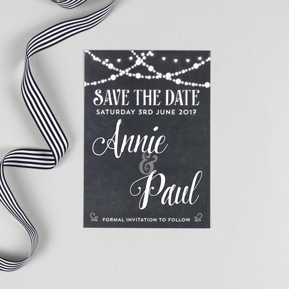 Save the Date - Lizzie Chalkboard Fairy Lights 