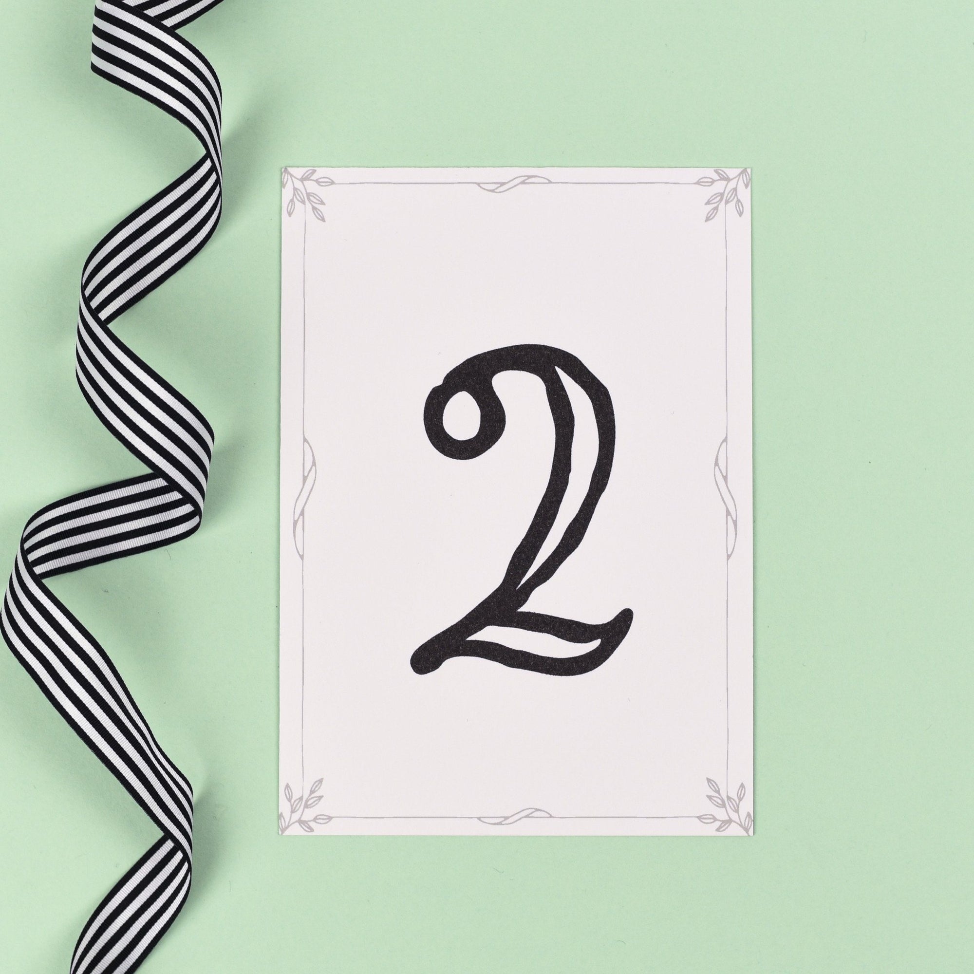 Table Names or Numbers - Alexa - Monochrome Silhouette Garden 