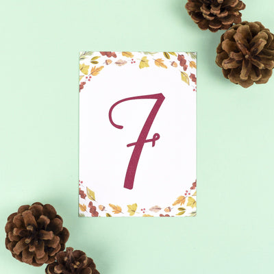 Table Names or Numbers - Octavia - Autumnal Wedding