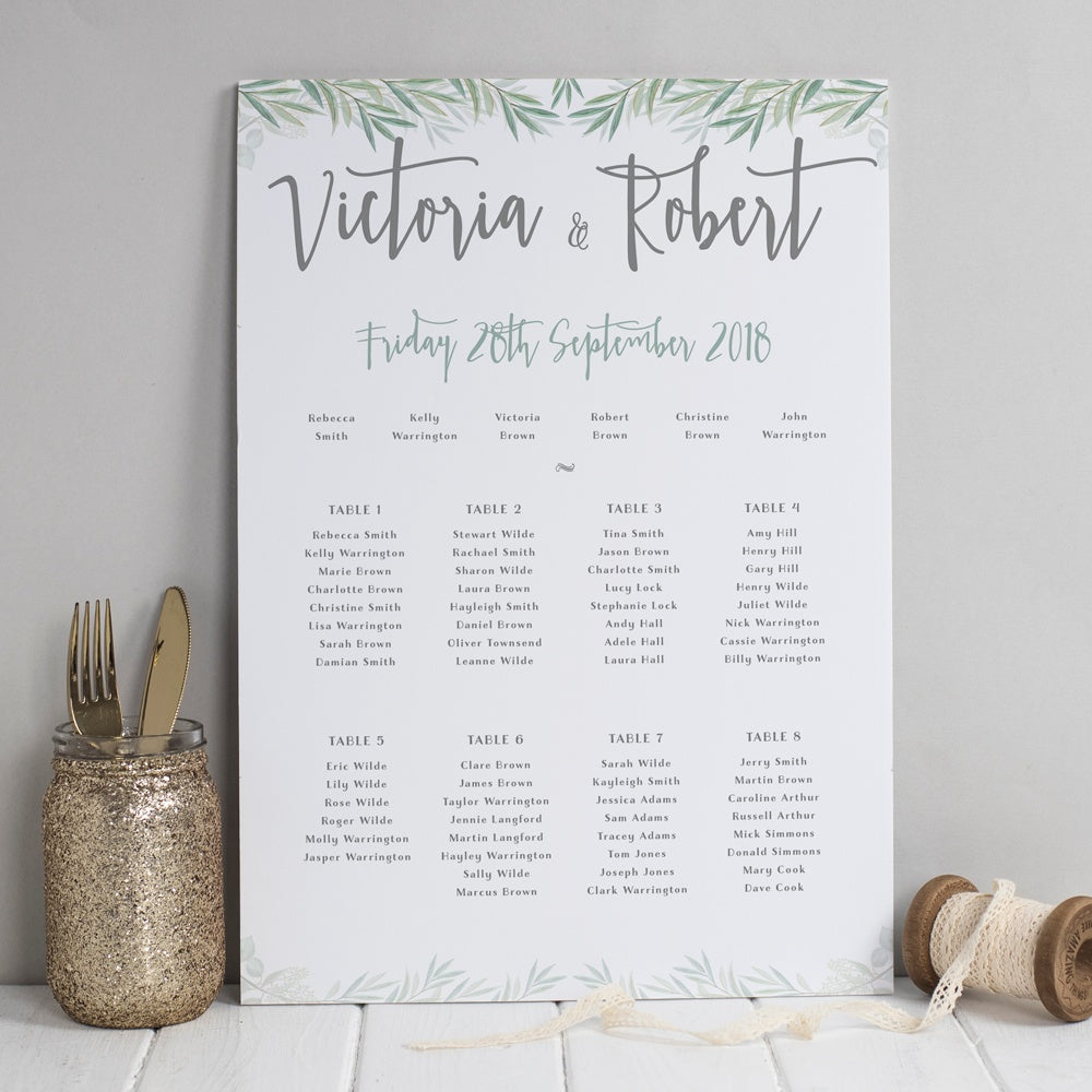 Table Plan - Aisling Eucalyptus 