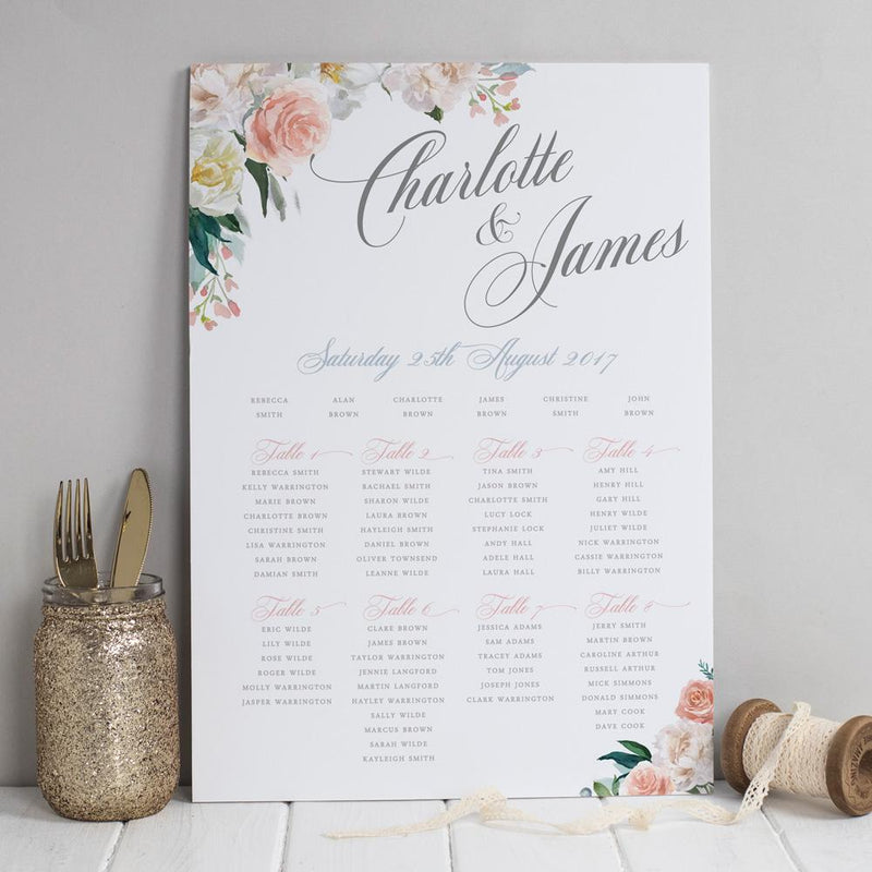 Table Plan - Charlotte Flowers 