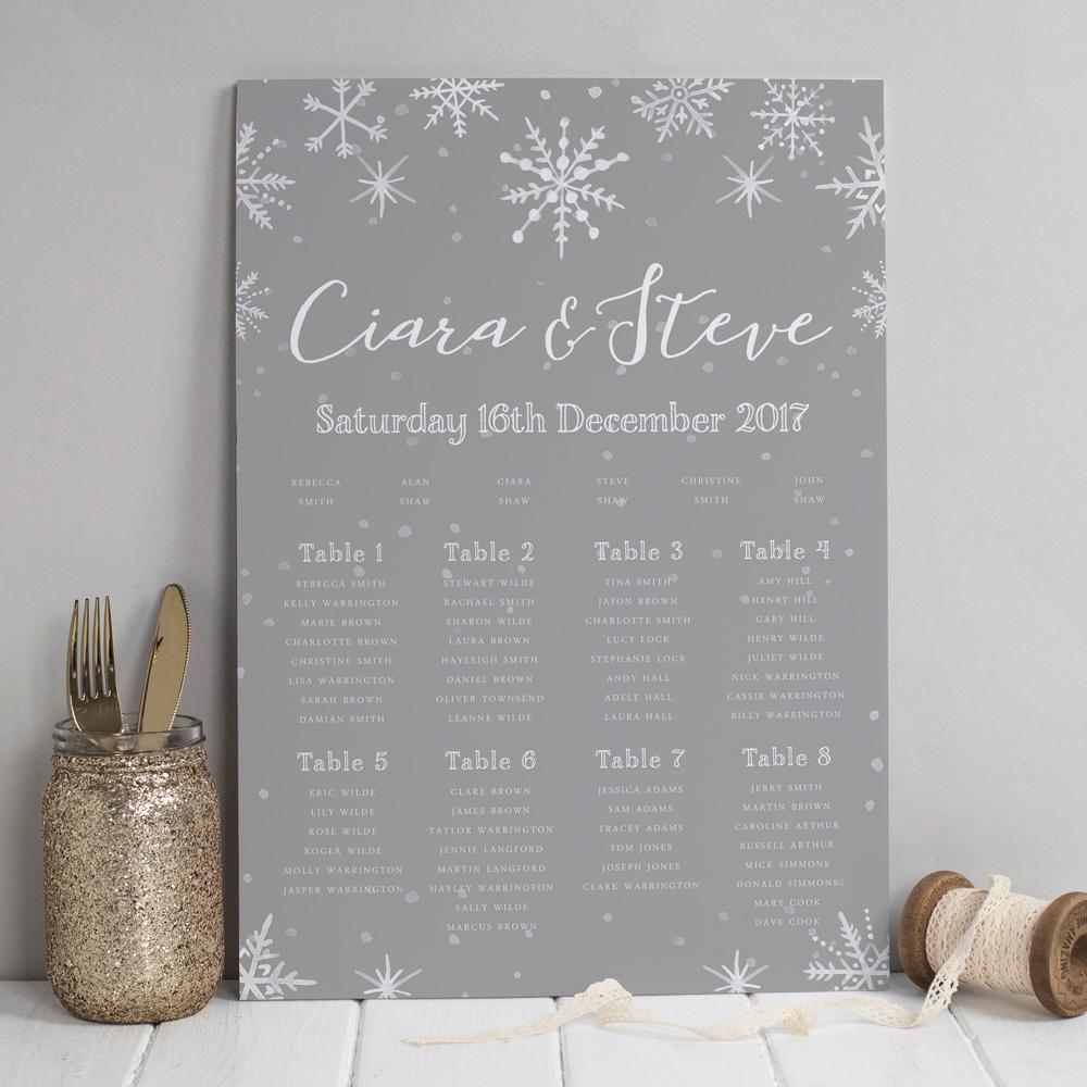 Table Plan - Eve Christmas Snowflakes 