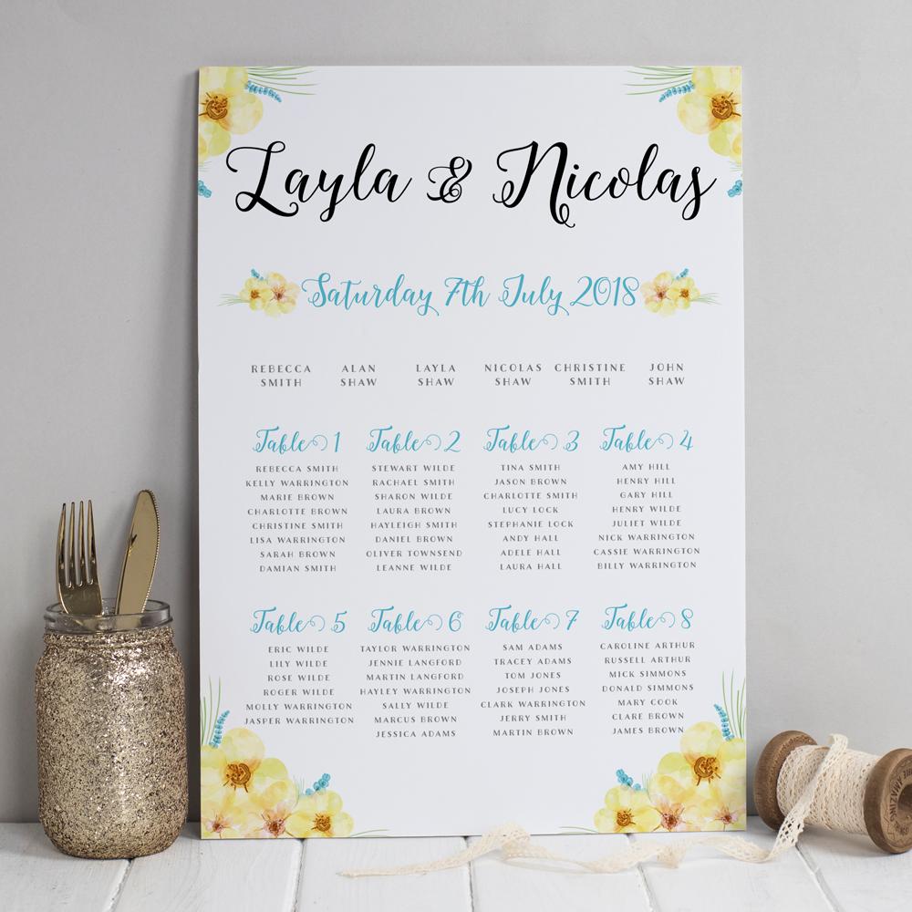 Table Plan -  Layla Spring Florals 
