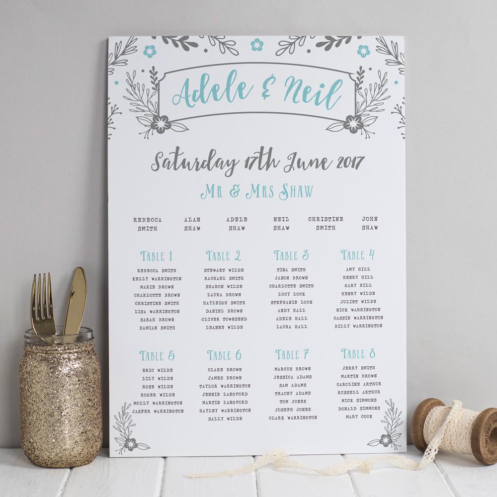 Table Plan - Willow Rustic Wreath 