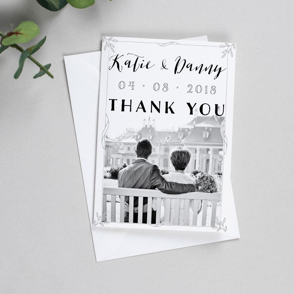 Photo Thank You Cards - Alexa - Monochrome Garden 
