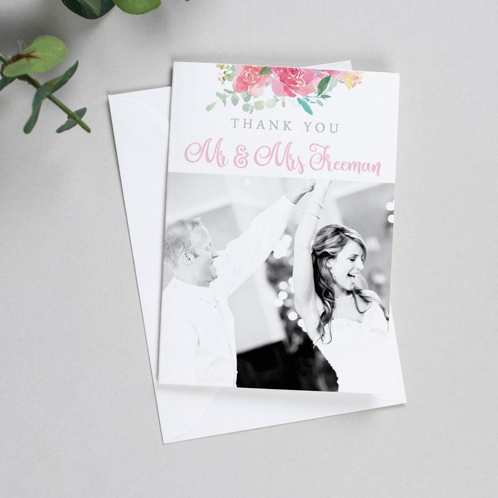 Photo Thank You Cards - Blossom - Watercolour Flowers 