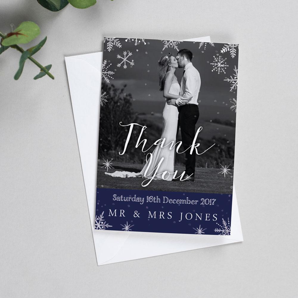Photo Thank You Cards - Eve - Christmas Winter Wedding 