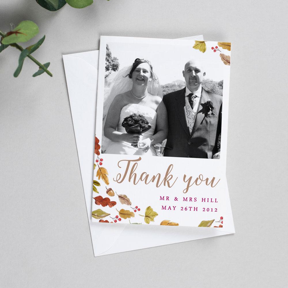 Photo Thank You Cards - Octavia - Autumnal Wedding 