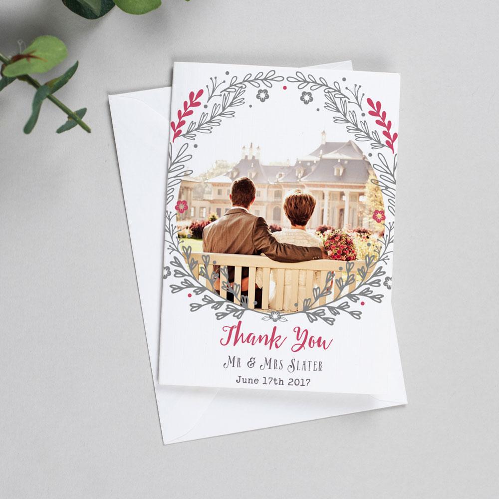 Photo Thank You Cards - Willow - Rustic Wreath 